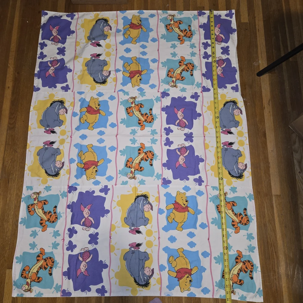 Vintage Disney Winnie the Pooh Crib Size Quilt Blanket Piglet‎ Tigger Eeyore 90s
